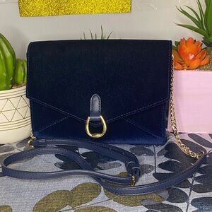 Lauren  Ralph Lauren  Navy velvet Crossbody Bag nwot